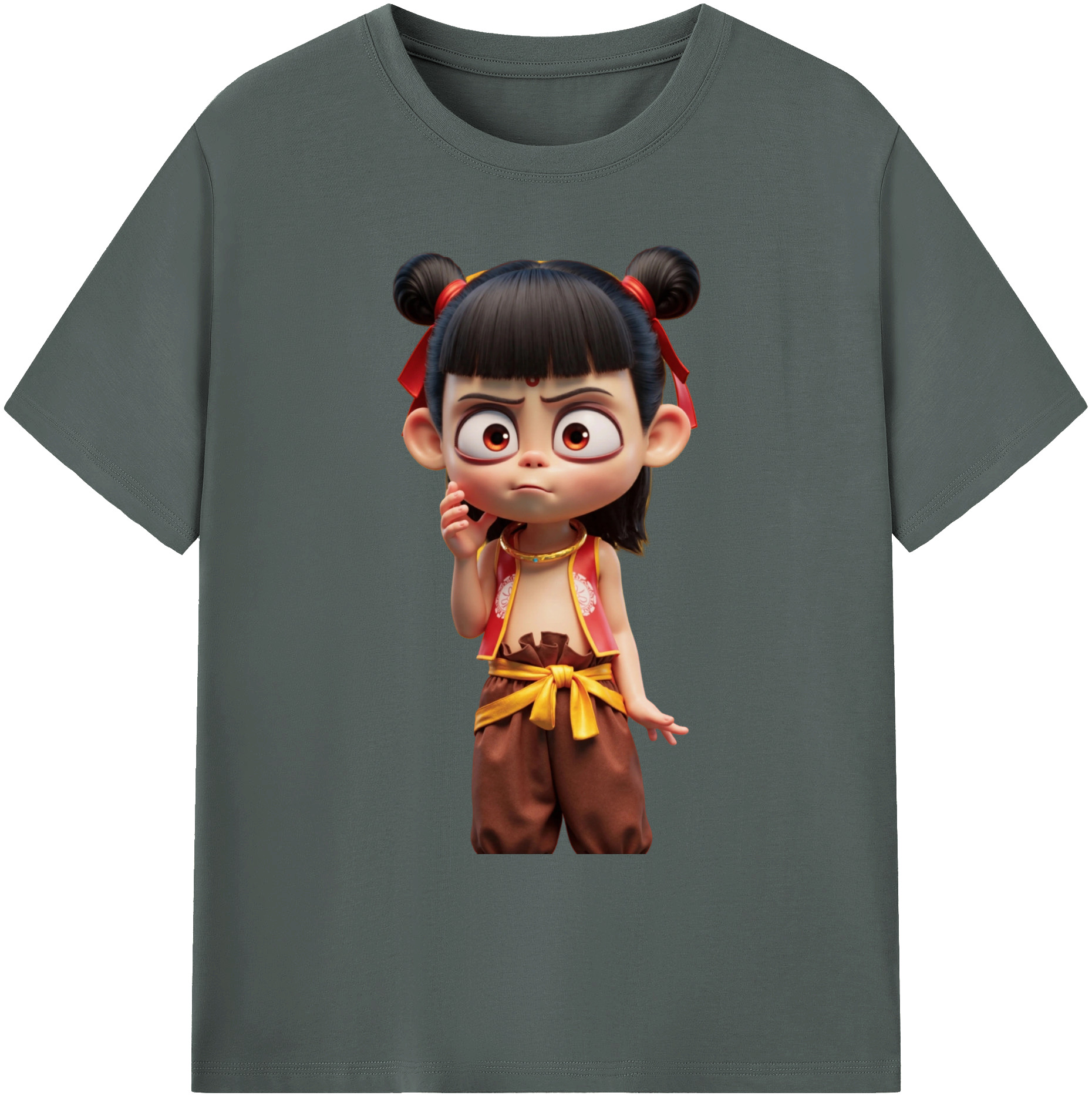 （画像用） Ne Zha 2 ナタ 魔童の大暴れ 綿100％ メンズ半袖Tシャツ｜肌触りやわらか＆通気性